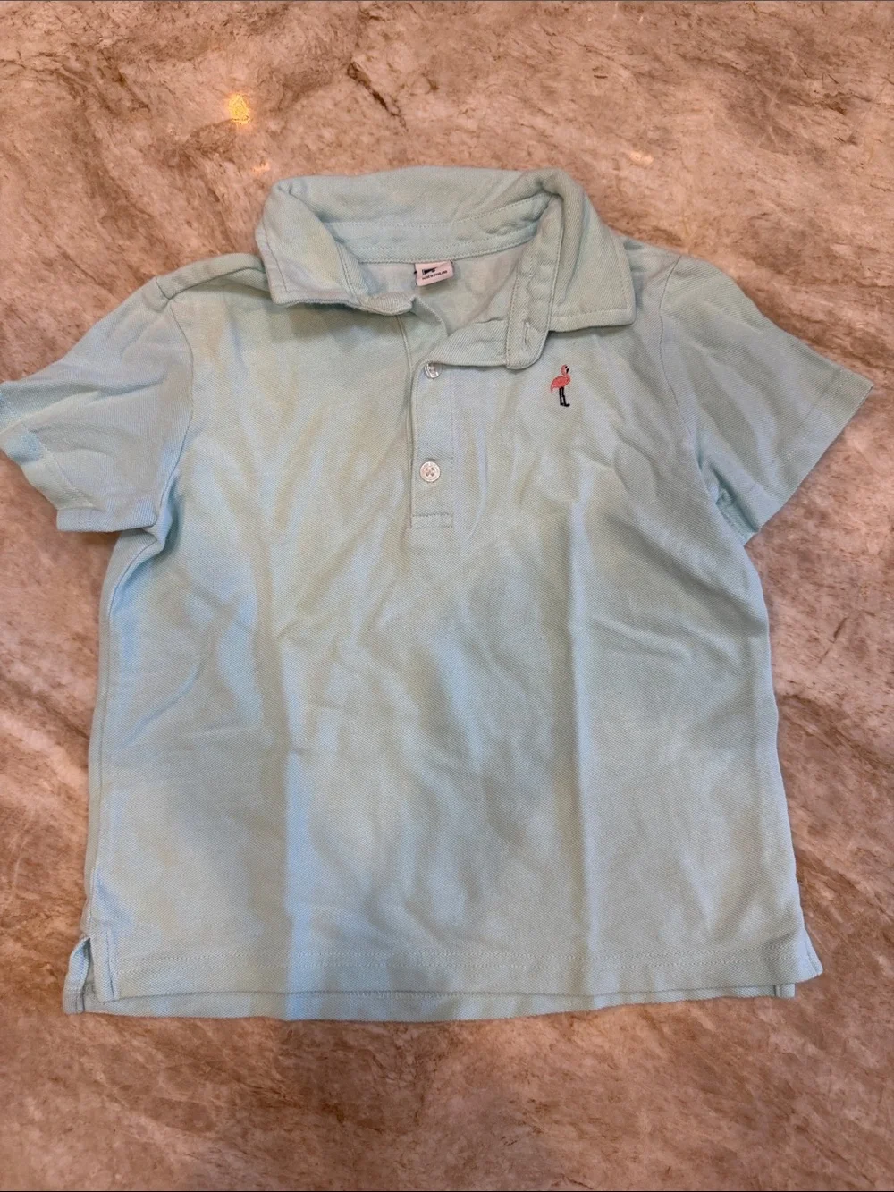 Janie and Jack Light Blue Polo with Small Embroidered Motif